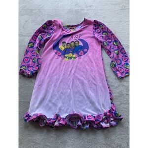 Vintage 2003 The Wiggles Girls Nightgown Pajamas  Y2K SZ 4T Pink Purple